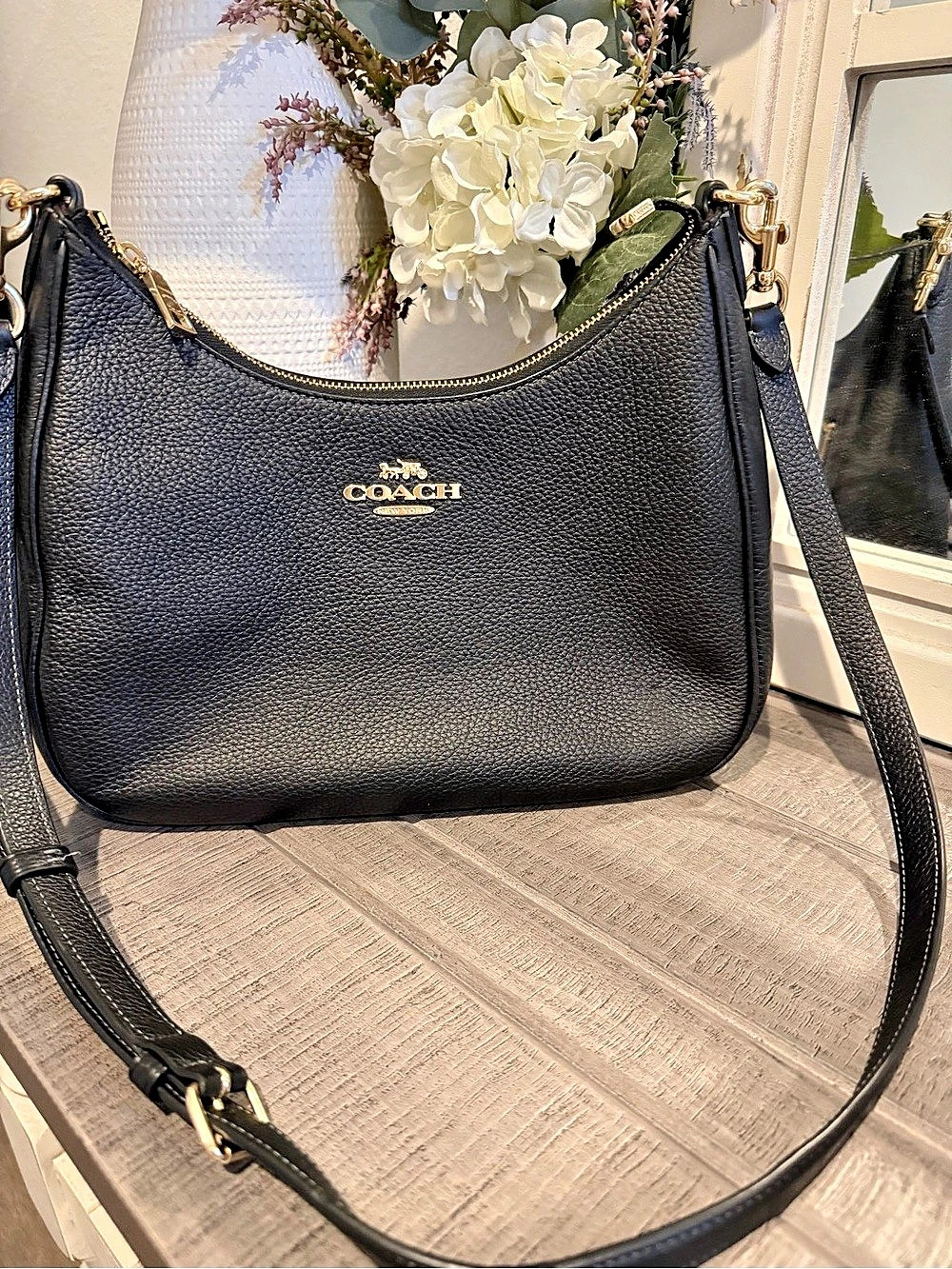 Coach Teri Hobo Bag Black F2411